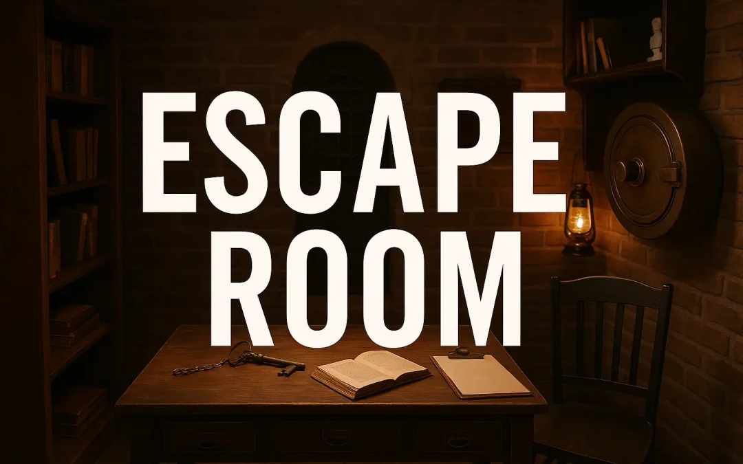Interior de un escape room tecnológico con paneles luminosos, ideal como actividad indoor en Barcelona, Madrid y Zaragoza
