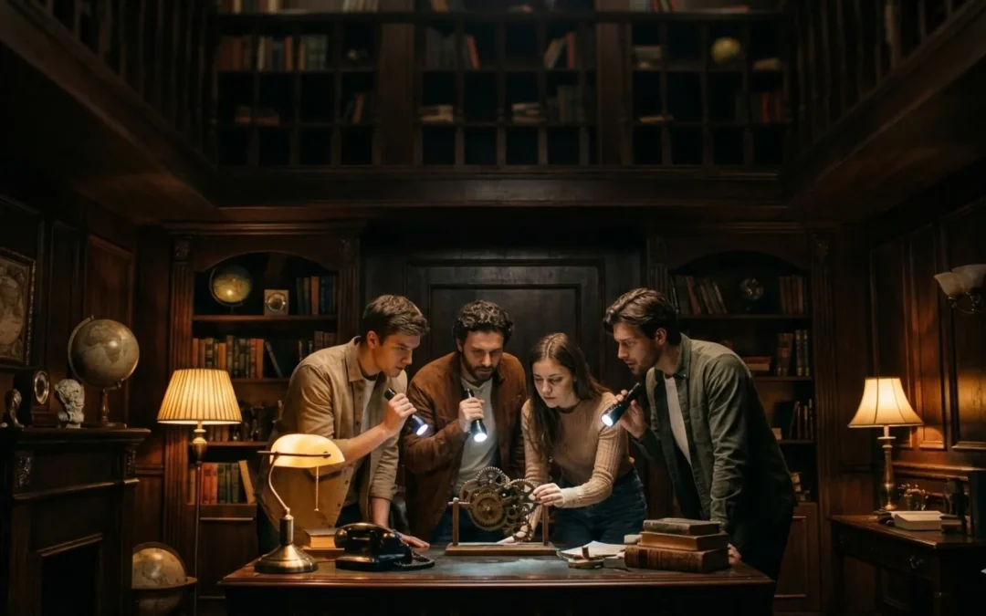 Grupo eligiendo la mejor estrategia en un escape room