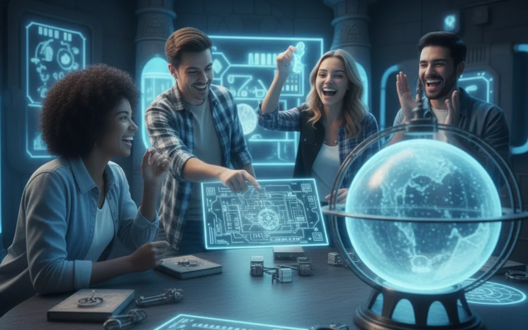 Grupo disfrutando un escape room divertido
